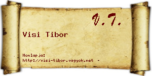 Visi Tibor névjegykártya